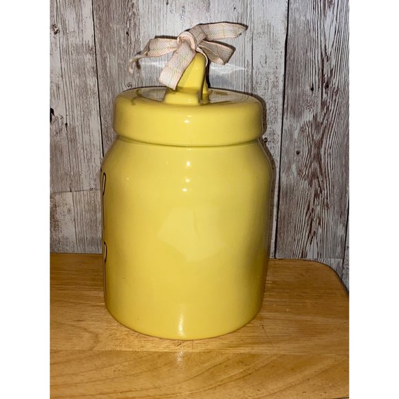 Rae Dunn Ceramic Yellow Peep Peep Canister Cookie Candy Jar 6.5" Easter - Picture 3 of 10